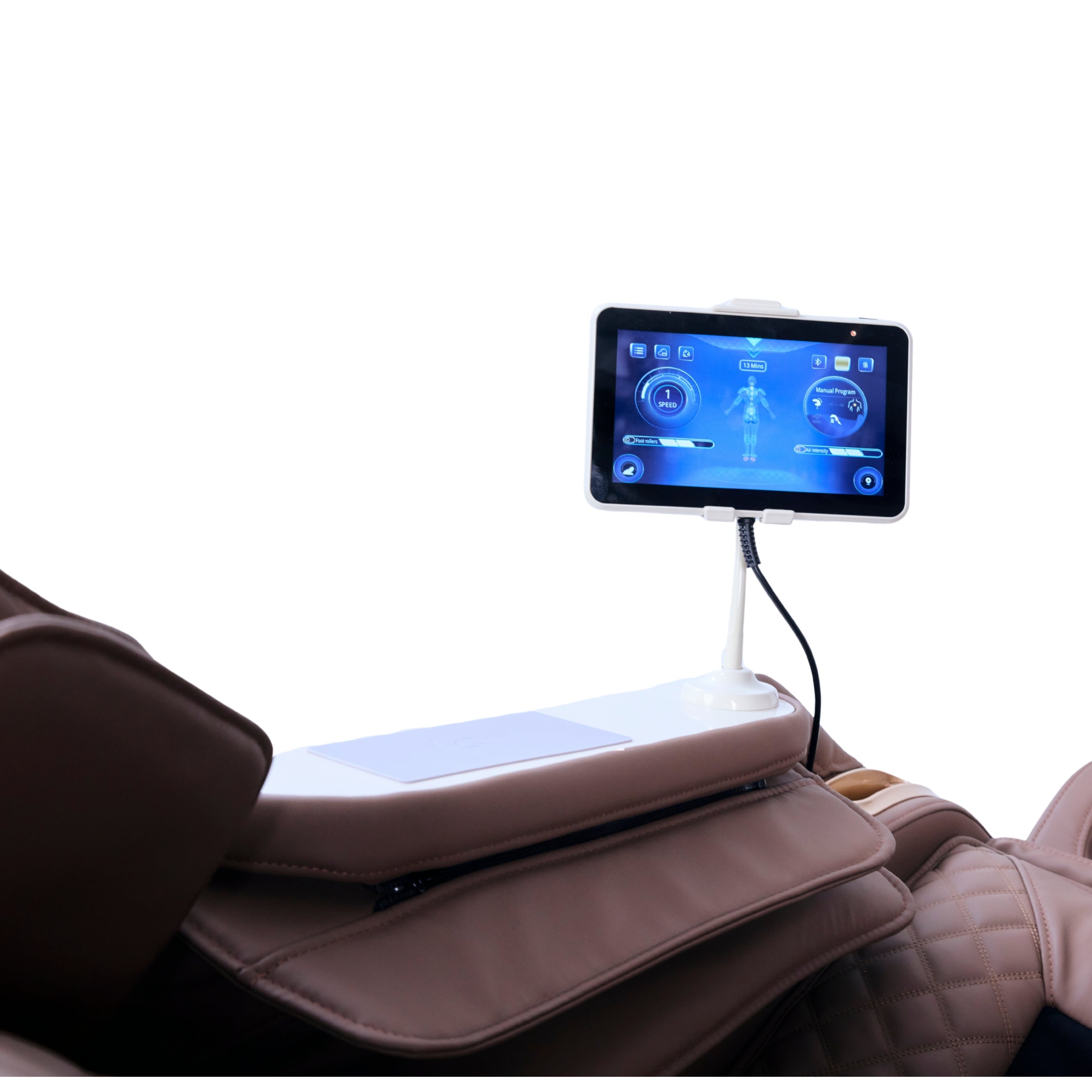 IWAO Gravity met spraakbesturing - 4D-massagestoel - Wit/Bruin