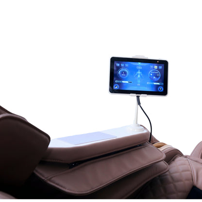 IWAO Gravity met spraakbesturing - 4D-massagestoel - Wit/Bruin