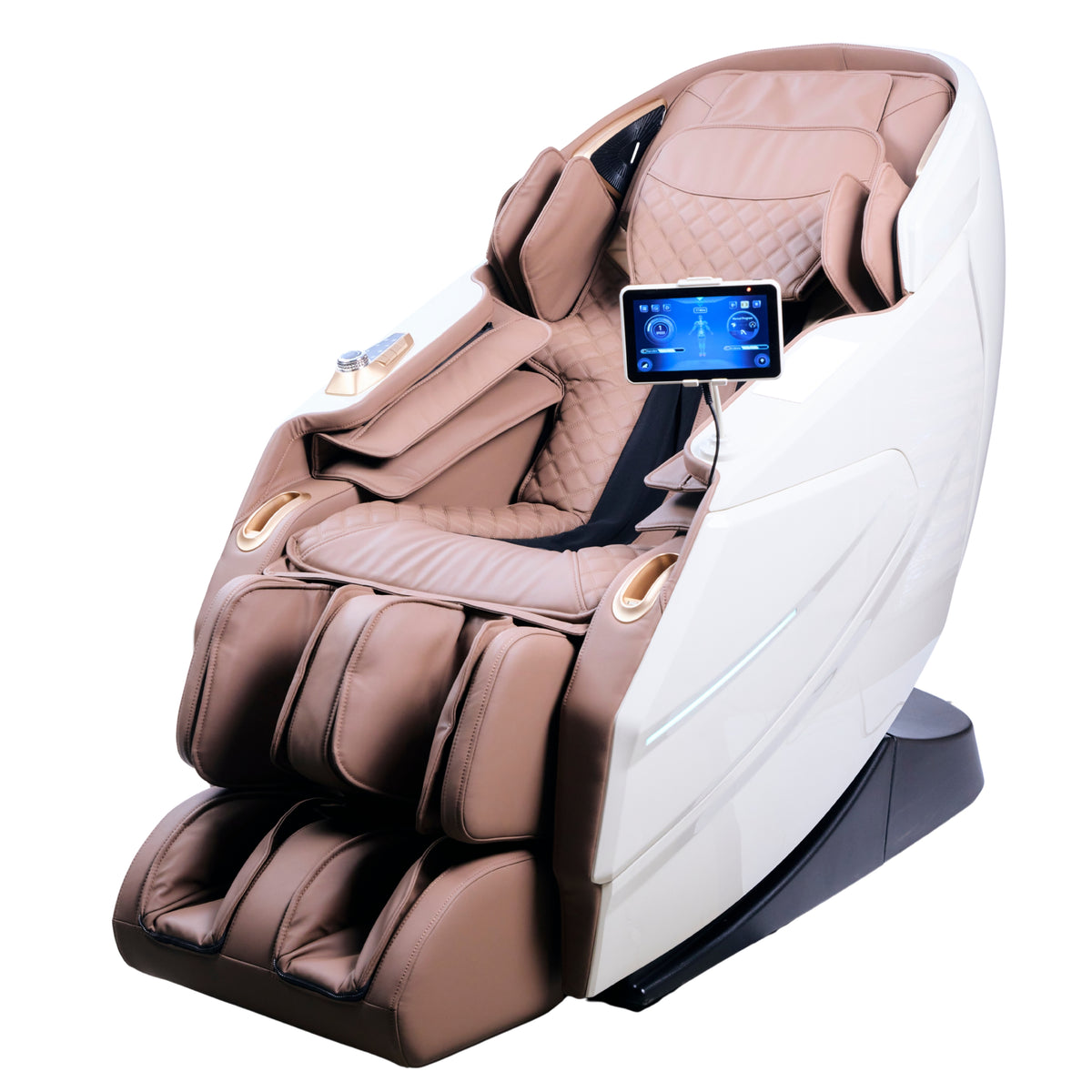 IWAO Gravity met spraakbesturing - 4D-massagestoel - Wit/Bruin