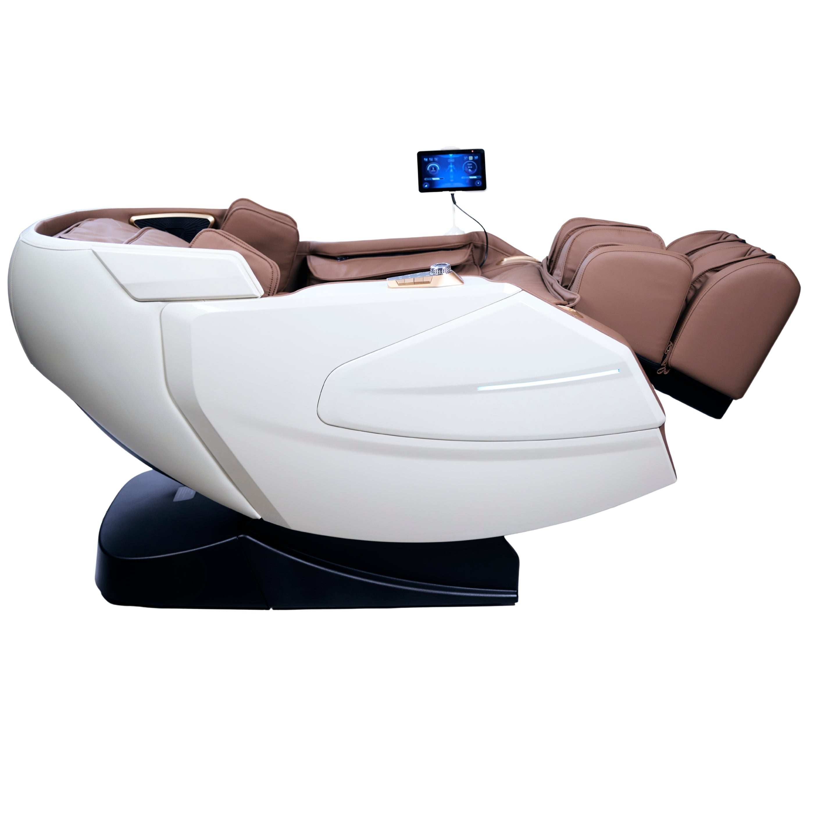 IWAO Gravity met spraakbesturing - 4D-massagestoel - Wit/Bruin