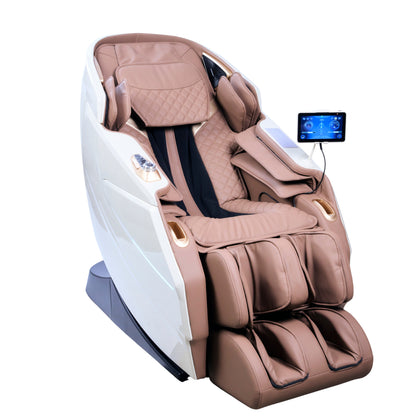 IWAO Gravity met spraakbesturing - 4D-massagestoel - Wit/Bruin