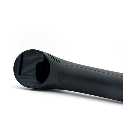 IWAO Pi-massagepistool bedieningspaneel close-up