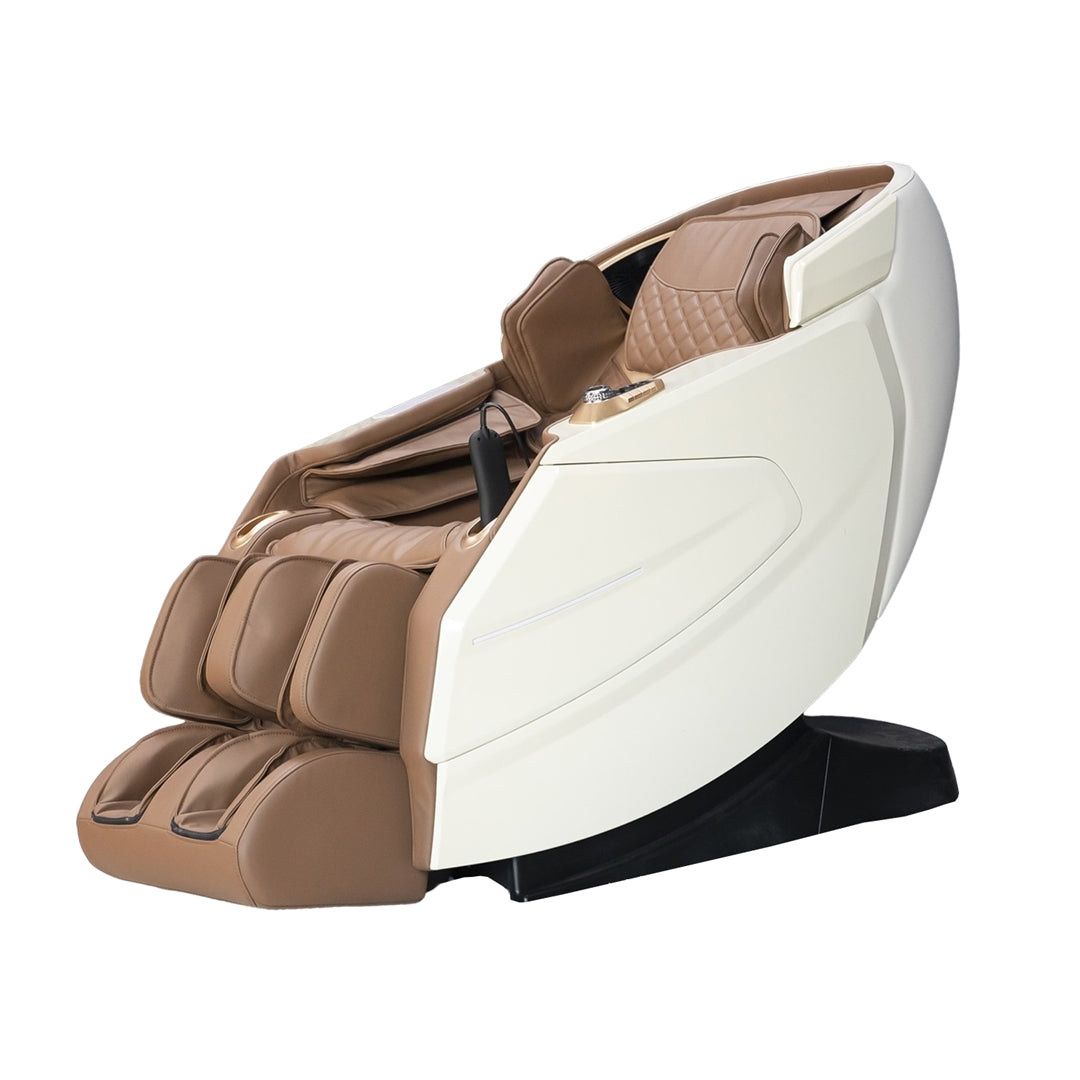 IWAO Gravity met spraakbesturing - 4D massagestoel - Wit/Bruin